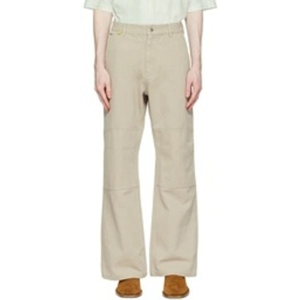 Acne‎ Studios Beige Canvas Trousers Men's Straight Leg Button Fly (MINT) 34x32
